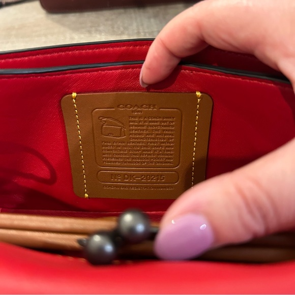 Coach Dinky Glovetanned Leather Crossbody Bag Burgundy Red - Picture 13 of 14